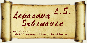 Leposava Srbinović vizit kartica